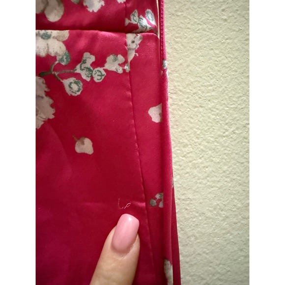 Bardot Amika Pink Floral Satin Bustier Midi Dress Wedding Guest Revolve NWT - 8 - Picture 11 of 15